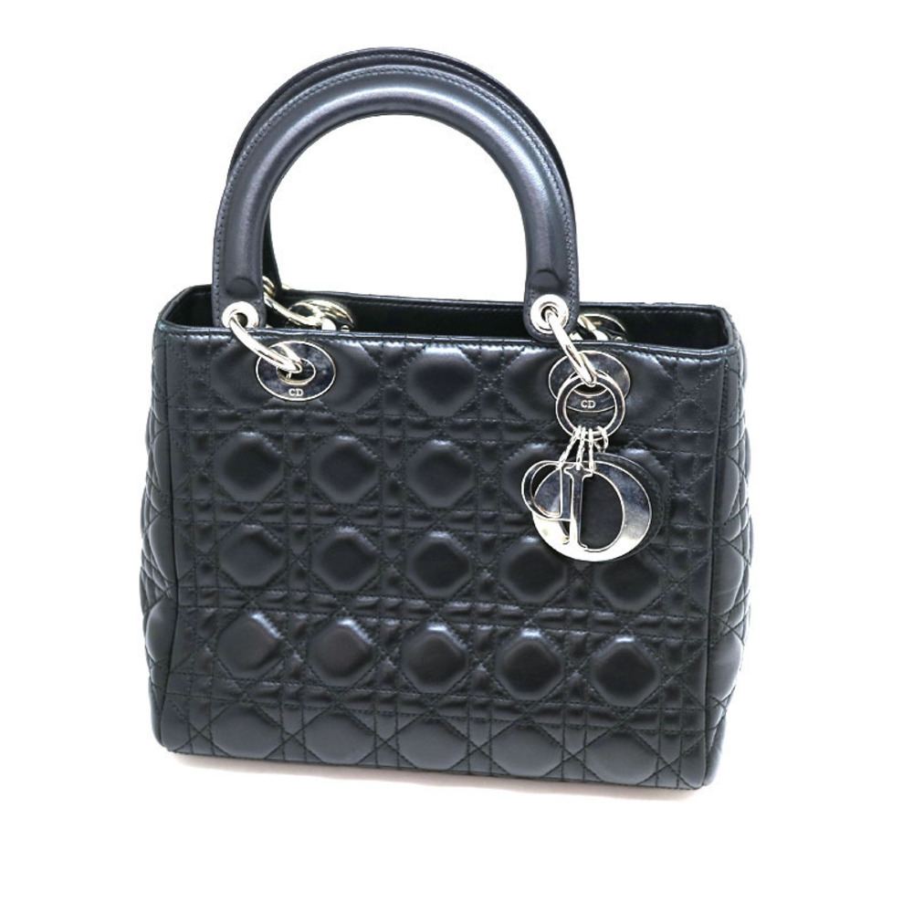 CDIOR Lady Dior Cannage Leather Black Handbag - Picture 2 of 6
